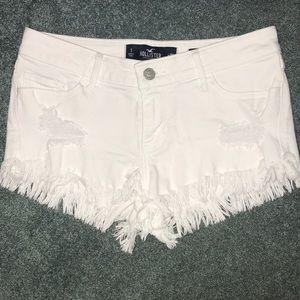 White Hollister jean shorts